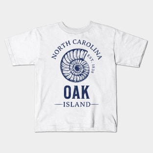 Oak Island, NC Summertime Vacationing Seashell Kids T-Shirt